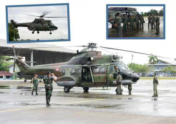 TNI kerahkan helikopter Super Puma H-3211 untuk bantu evakuasi korban heli Bell 412SP _Airspace ReviewPolri