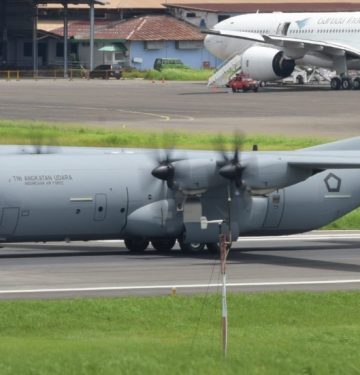 C-130J-30 Super Hercules mendarat di Lanud Halim Perdanakusuma