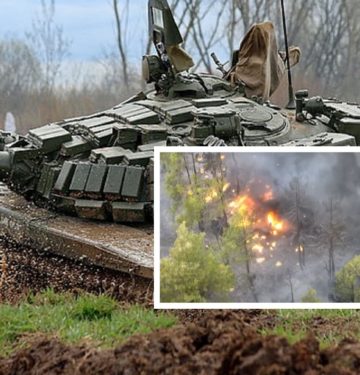 T-72B Rusia berhasilkan dihancurkan pasukan Ukraina di Kherson