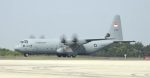 Kedatangan pesawat C-130J-30 A-1343 disambut oleh Pangkoopsudnas_