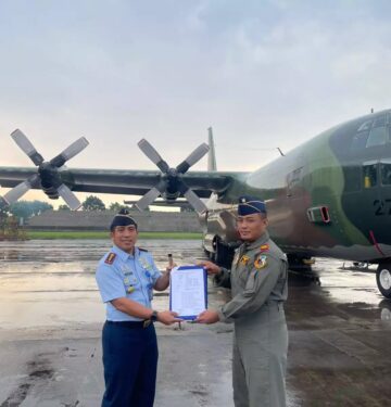 L-100-30 Hercules A-1327 usai menjalani pemeliharaan khusus di Sathar 15