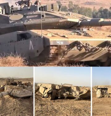 Tank Merkava IV hancur oleh bahan peledak rakitan di Gaza