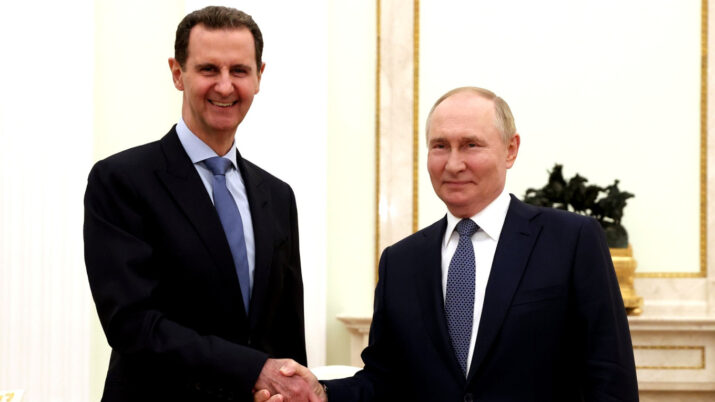 Bashar al-Assad and Vladimir Putin di Moscow in July 2024